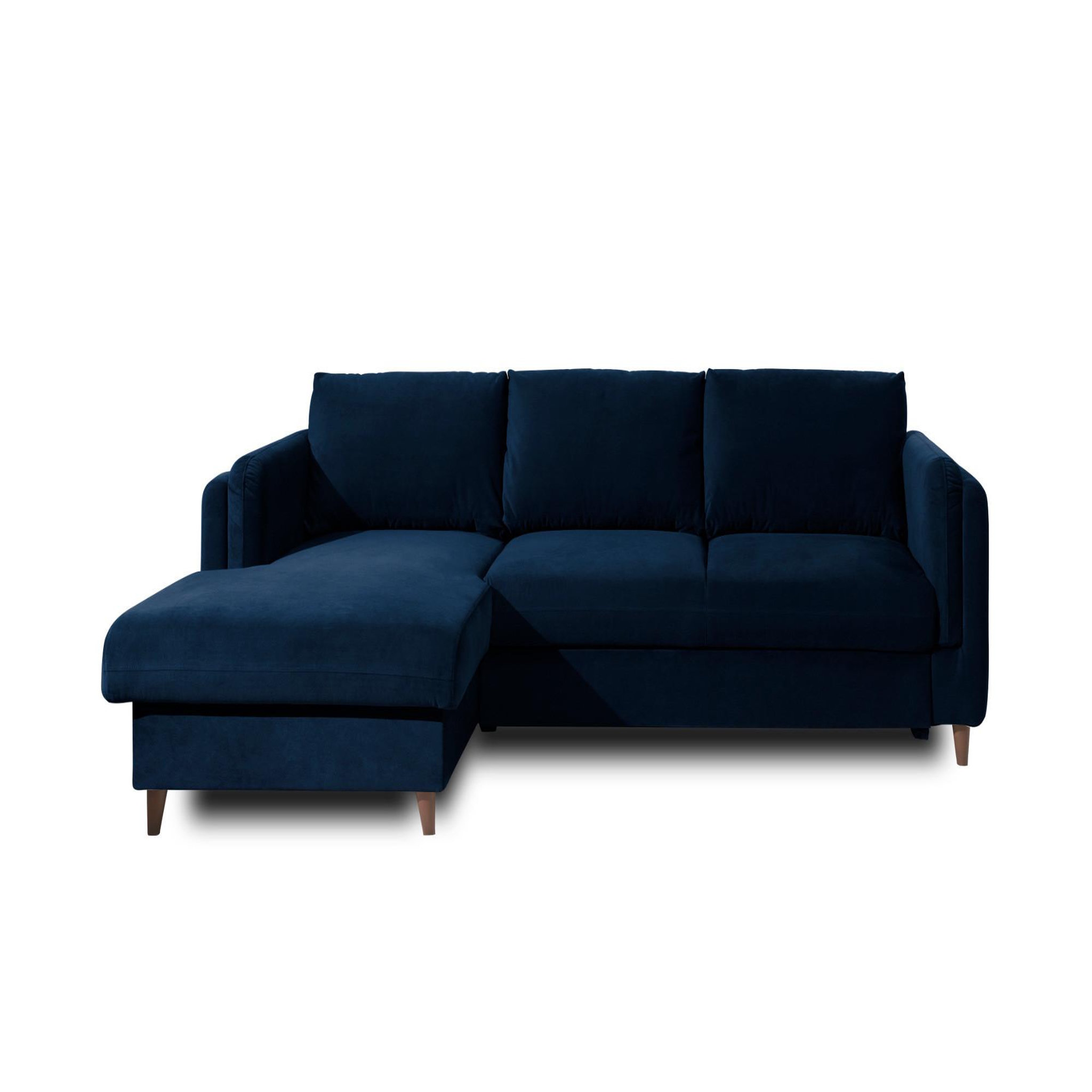 Voir la diapositive 1 : BEST MOBILIER Brooke - canapé d'angle gauche - convertible avec coffre - 4 places - en velours