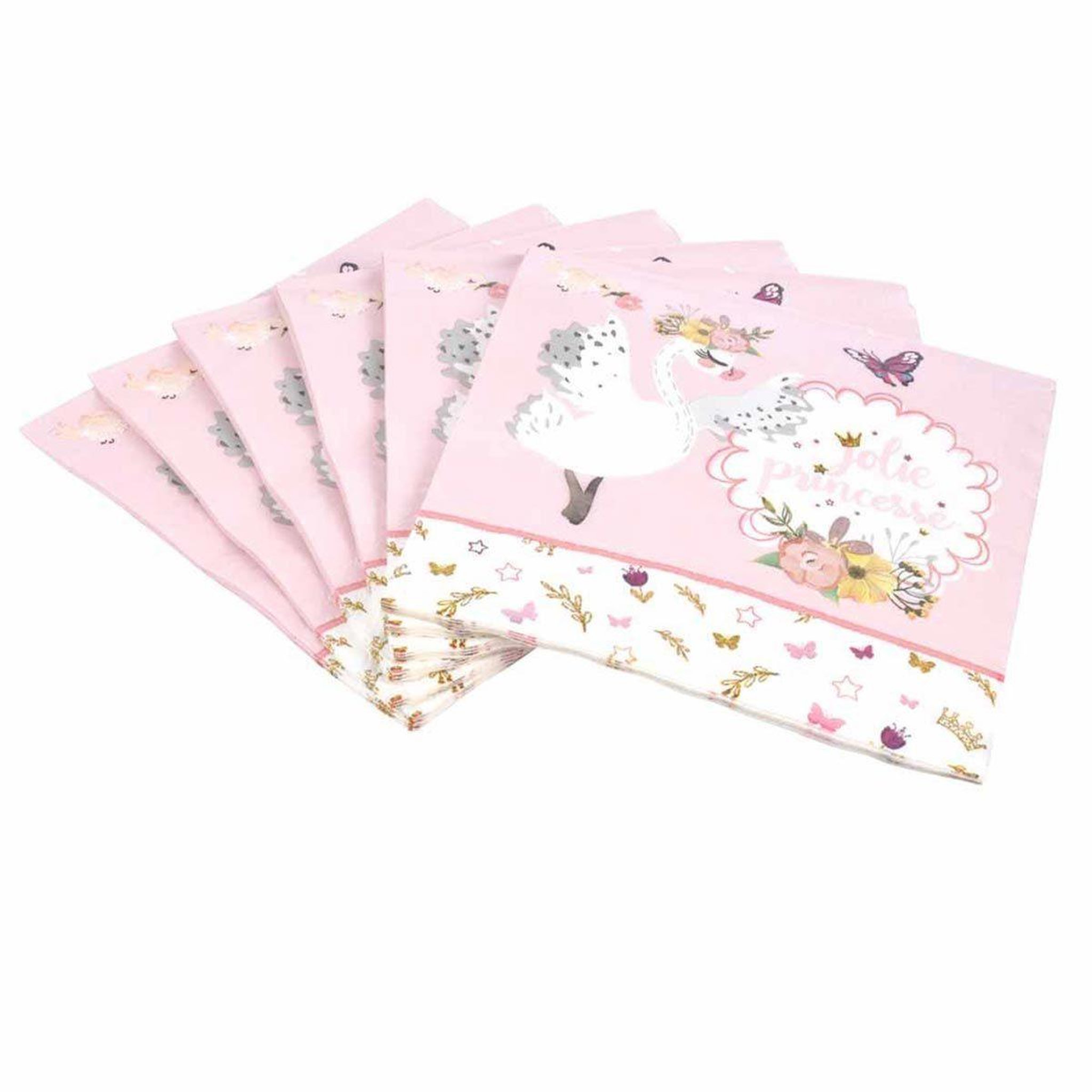 RIRE & CONFETTI Lot de 20 Serviettes en Papier  Cygne  33x33cm Rose