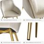 Voir la diapositive 5 : tectake Ensemble de 8 chaises rembourrées aspect velours crème et or