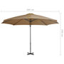Voir la diapositive 6 : VIDAXL Parasol de jardin avec base portable taupe