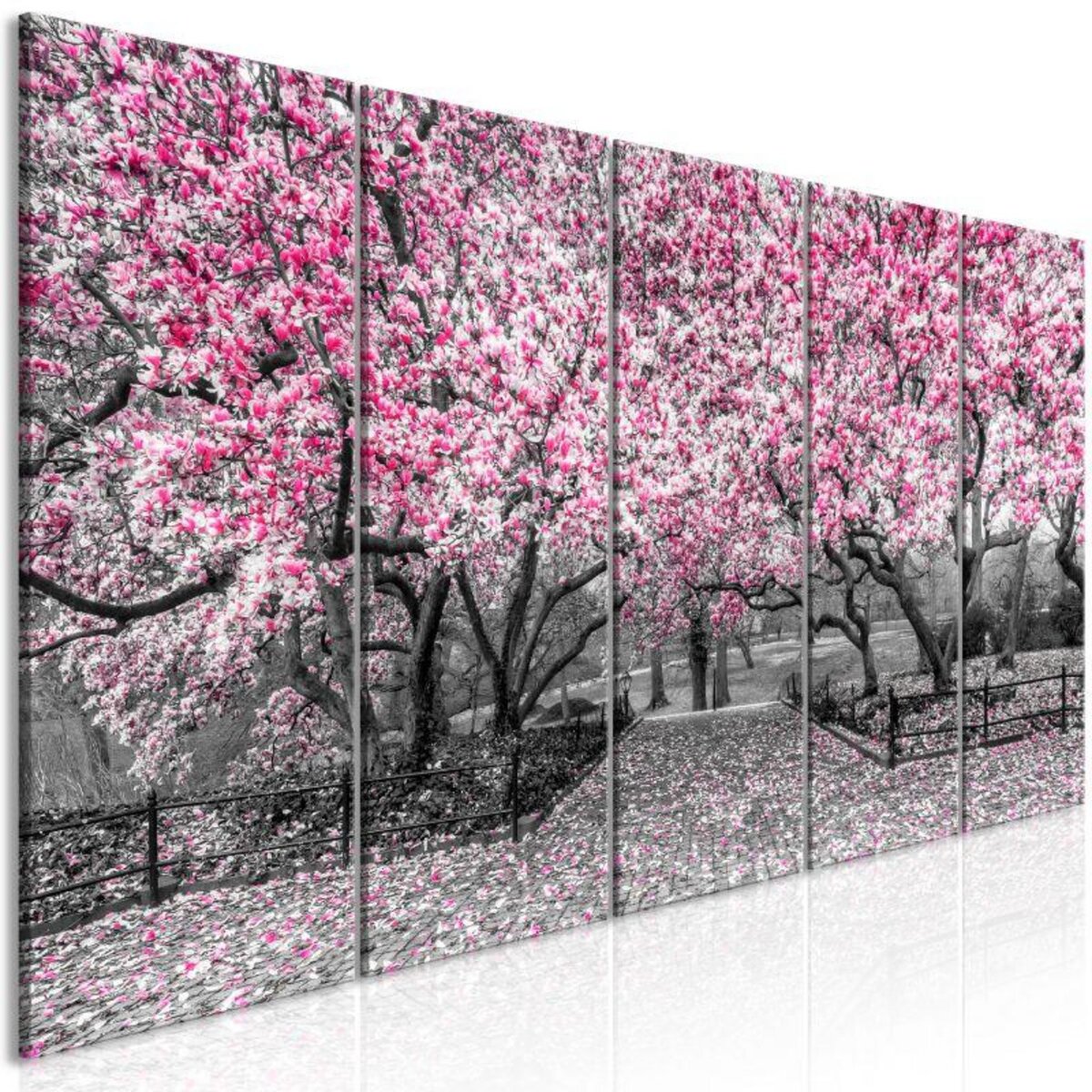 Paris Prix Tableau 5 Panneaux  Magnolia Park Narrow Pink 