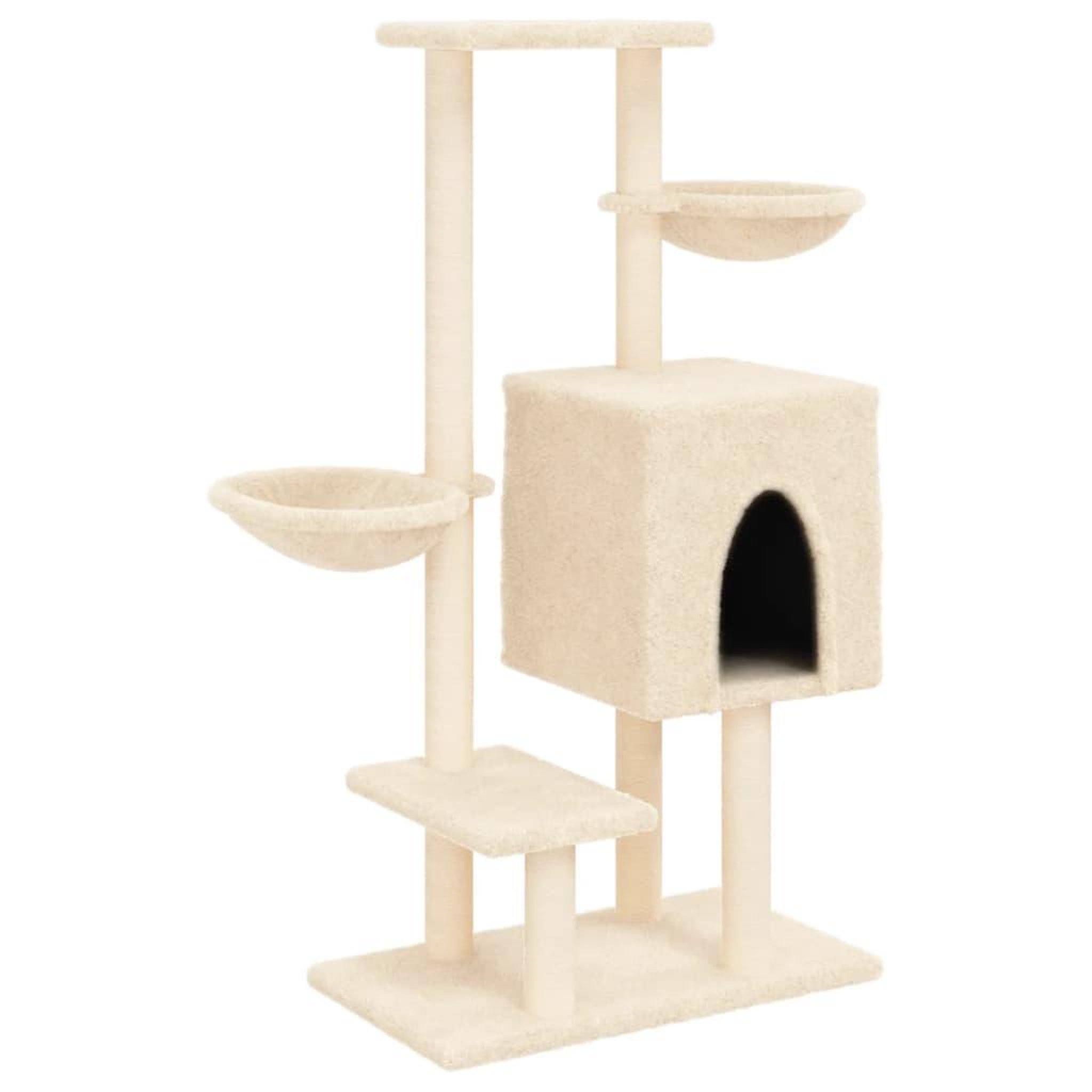 Voir la diapositive 2 : VIDAXL Arbre a chat avec griffoirs en sisal creme 117 cm
