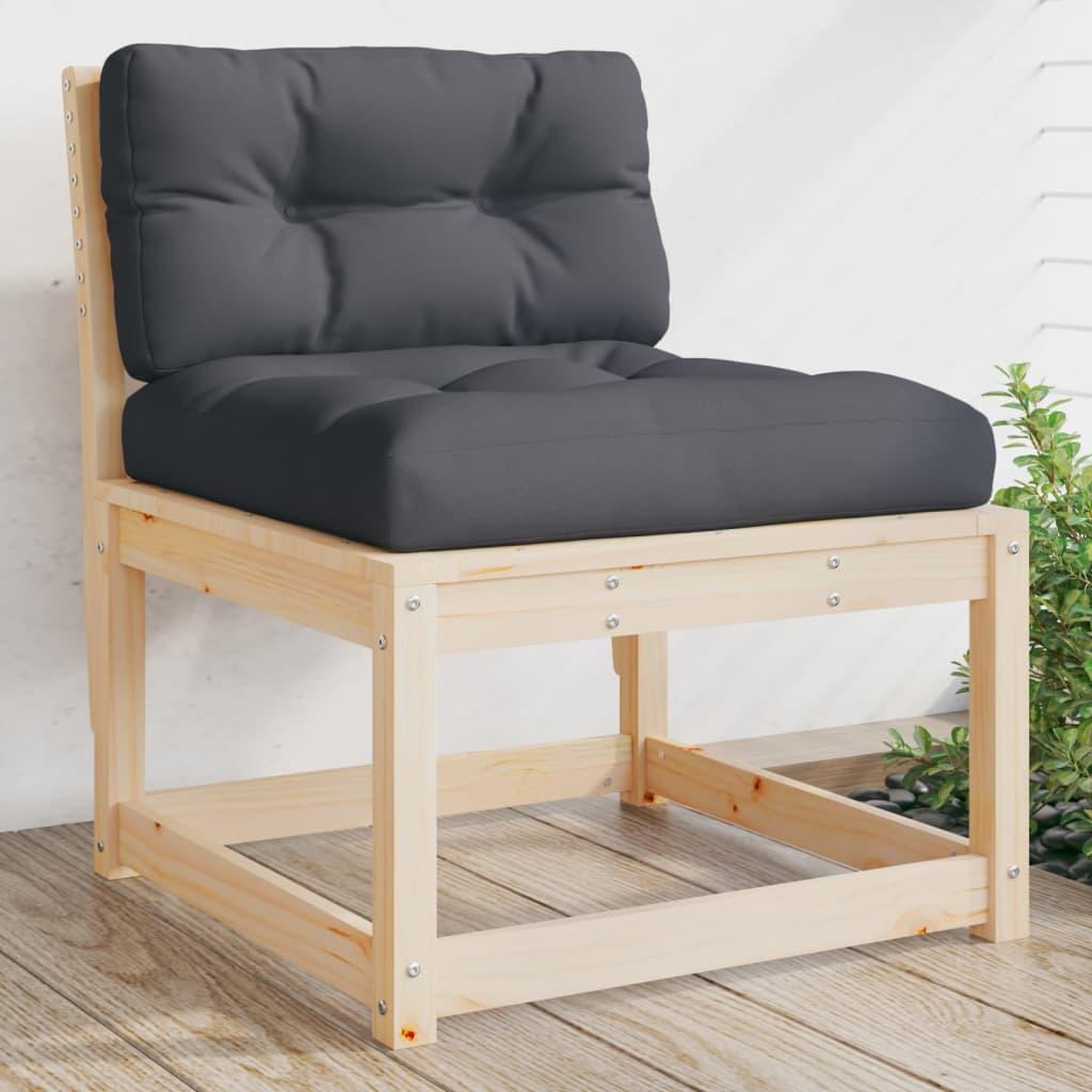 VIDAXL Canape de jardin avec coussins bois de pin solide
