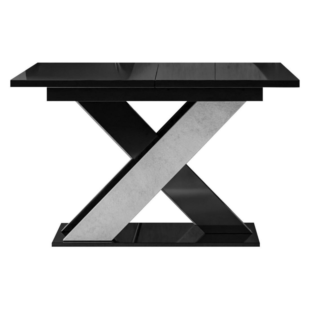 BEST MOBILIER Tosca - table à manger extensible - noir et gris - 4 à 6 personnes