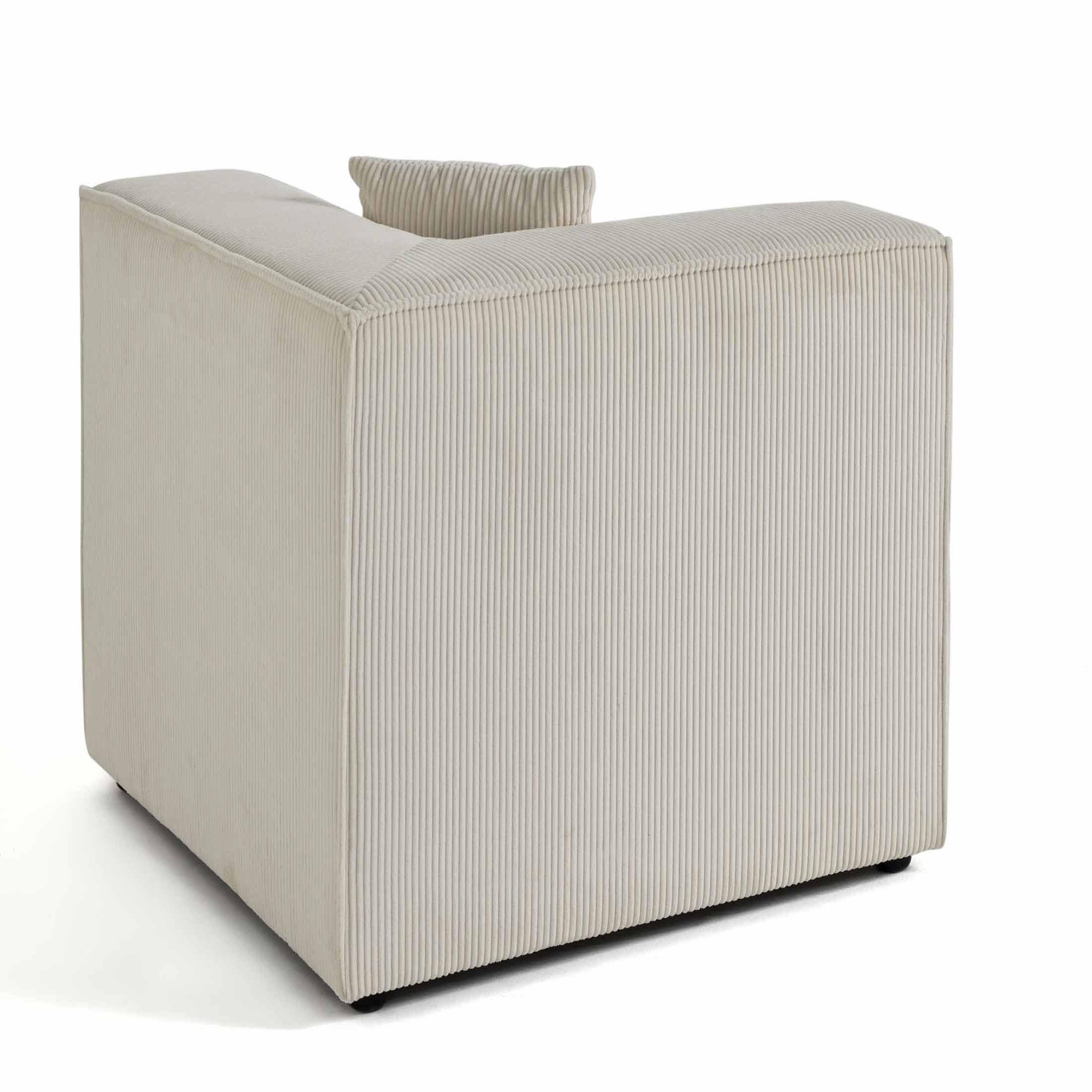 Voir la diapositive 4 : BEST MOBILIER Arty - module d'assise d'angle réversible - en velours côtelé