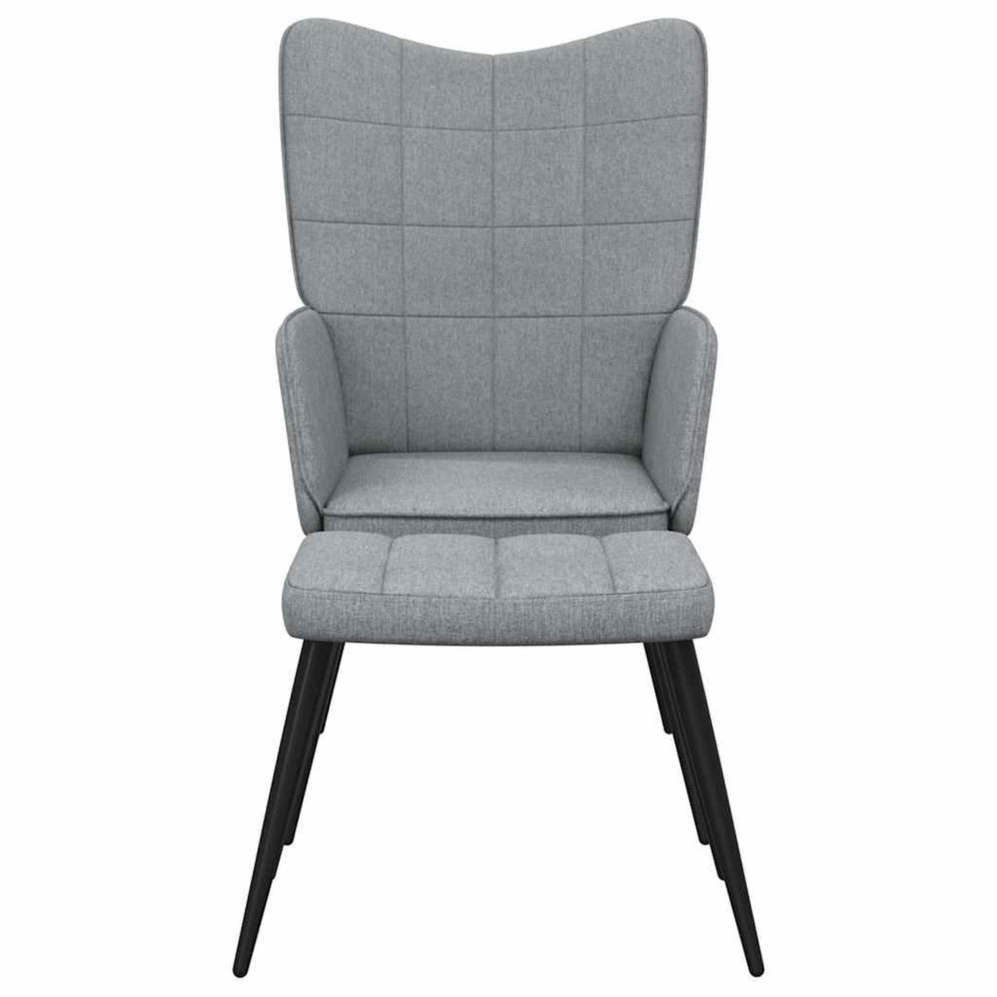 Voir la diapositive 3 : VIDAXL Chaise de relaxation avec tabouret Gris clair Tissu