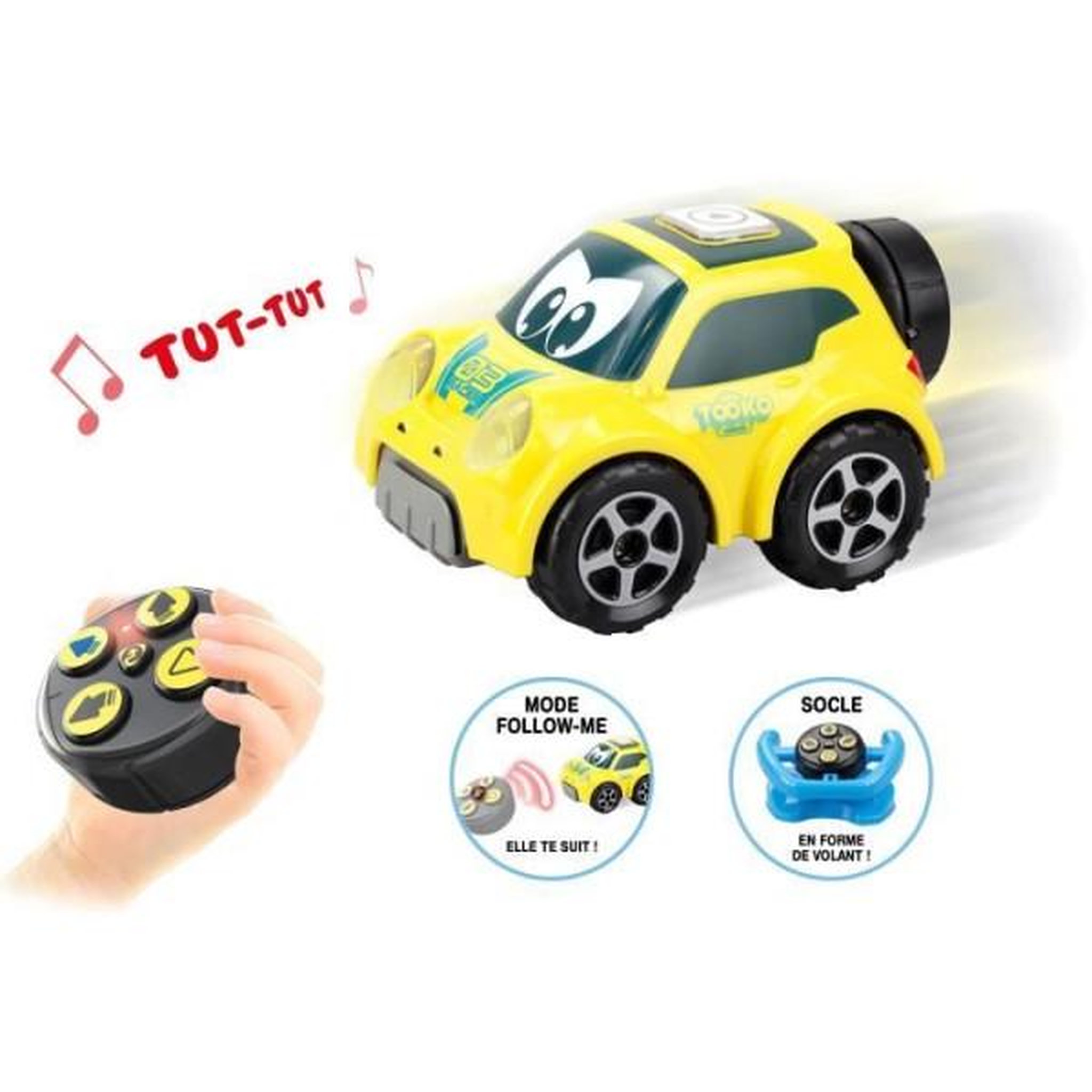 MARKET24 Voiture télécommandée - TOOKO - FOLLOW ME - Yellow - Avec volant - Des 2 ans