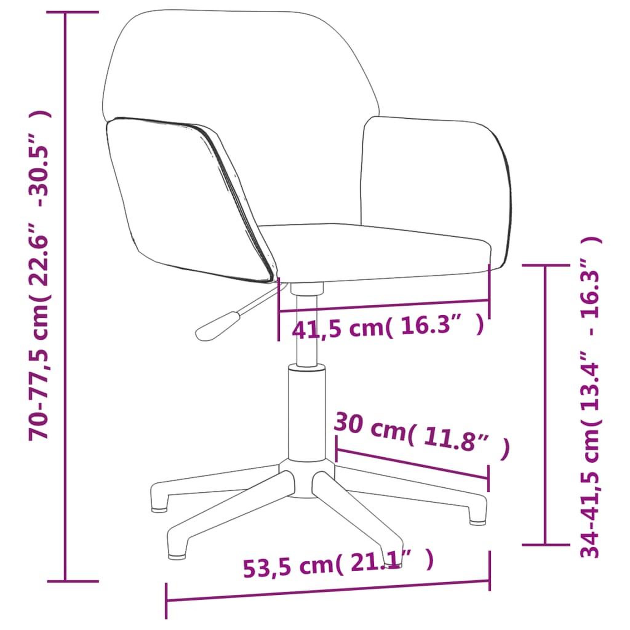 Voir la diapositive 6 : VIDAXL Chaise pivotante de bureau Noir Tissu