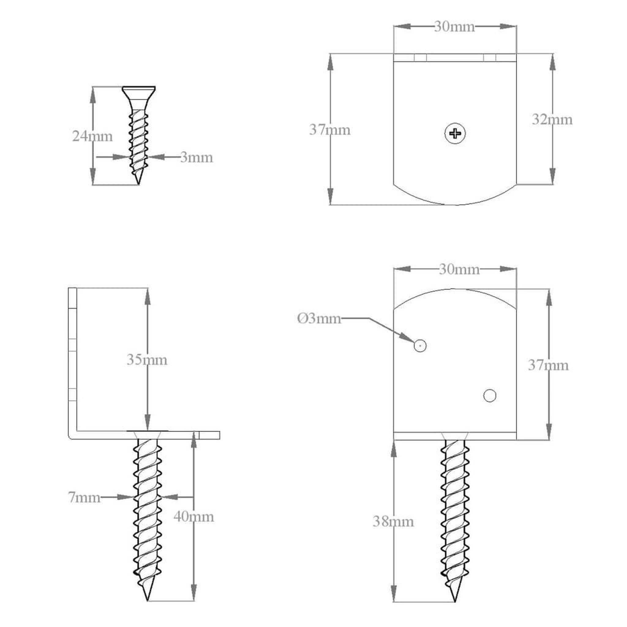Voir la diapositive 6 : VIDAXL Supports de panneau de cloture 48pcs forme en l metal galvanise