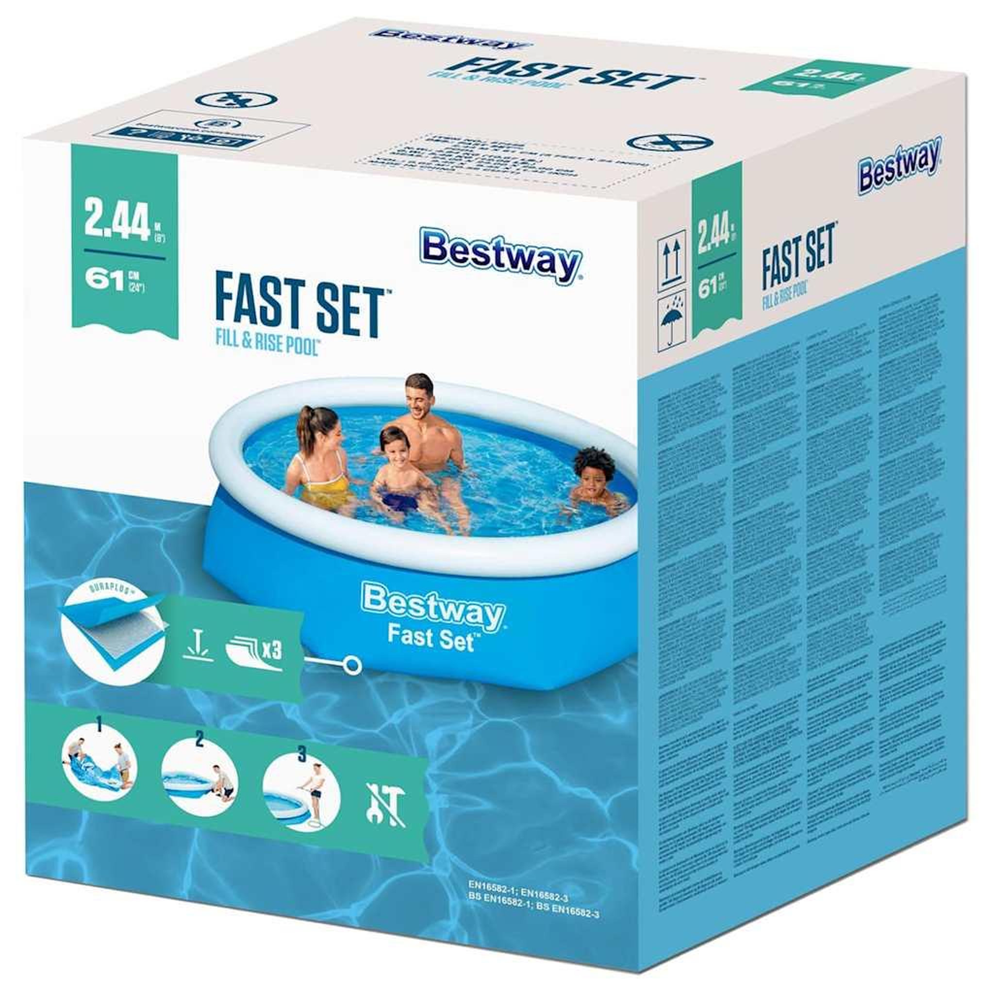 Voir la diapositive 5 : BESTWAY Bestway Piscine gonflable ronde 244x61 cm 57265