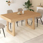 Voir la diapositive 4 : ID MARKET Table à manger extensible rectangle ALOISE 4-8 personnes pied arc bois effet hêtre 160-200 cm