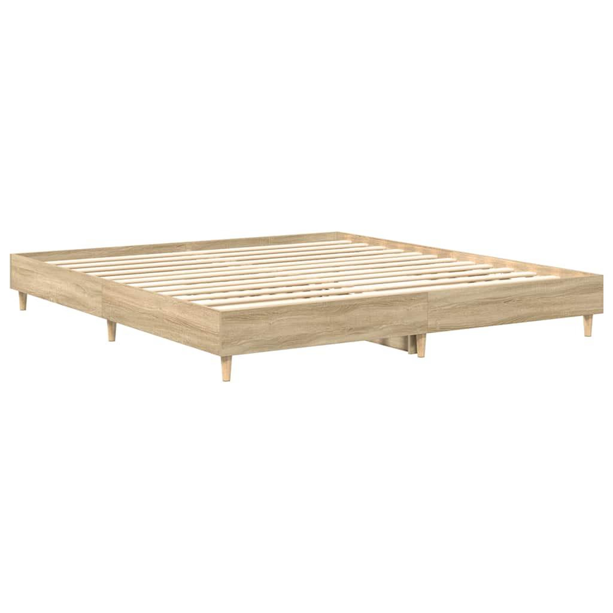 Voir la diapositive 4 : VIDAXL Cadre de lit sans matelas chene sonoma 200x200 cm