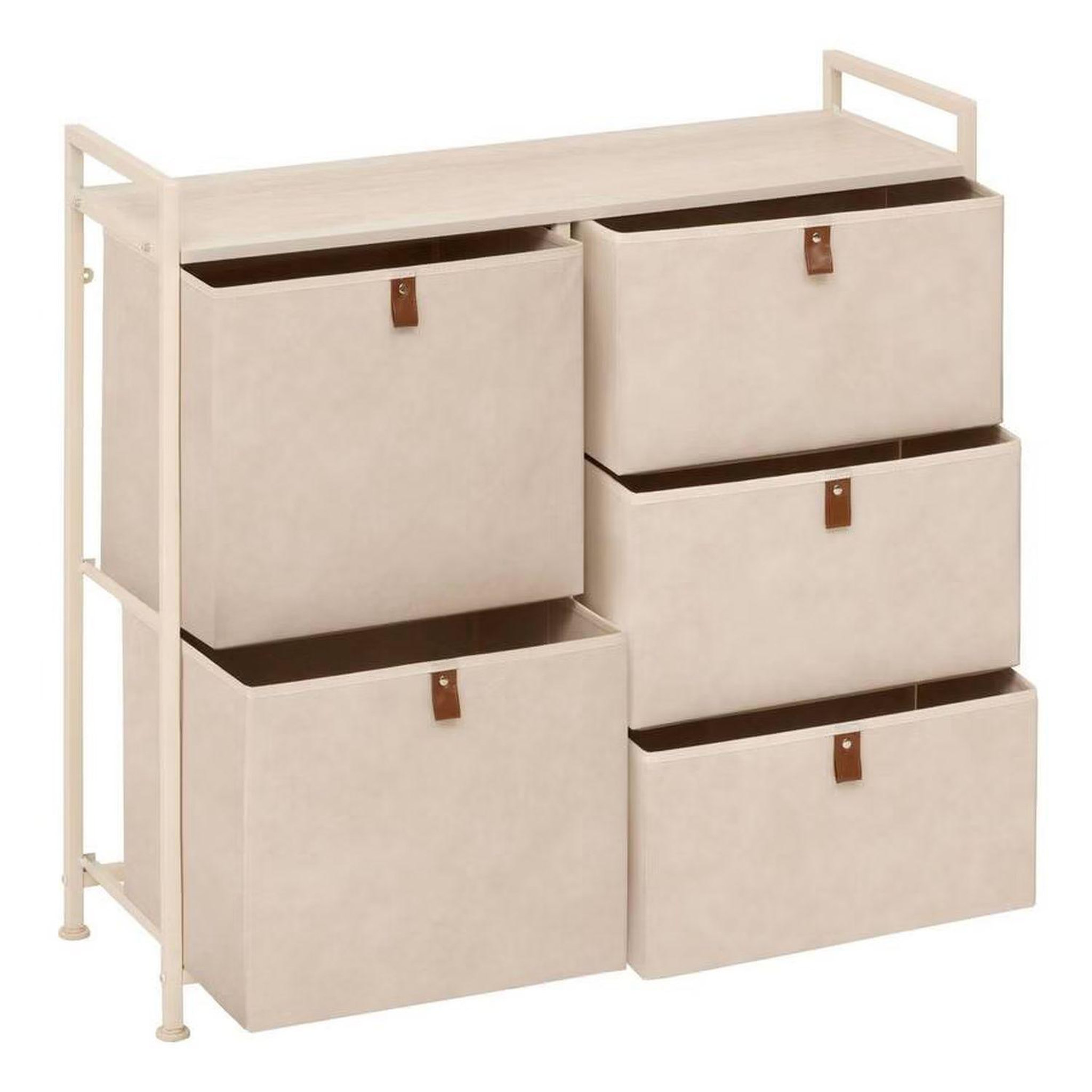 Voir la diapositive 3 : FIVE Rangement 5 tiroirs tissa - beige