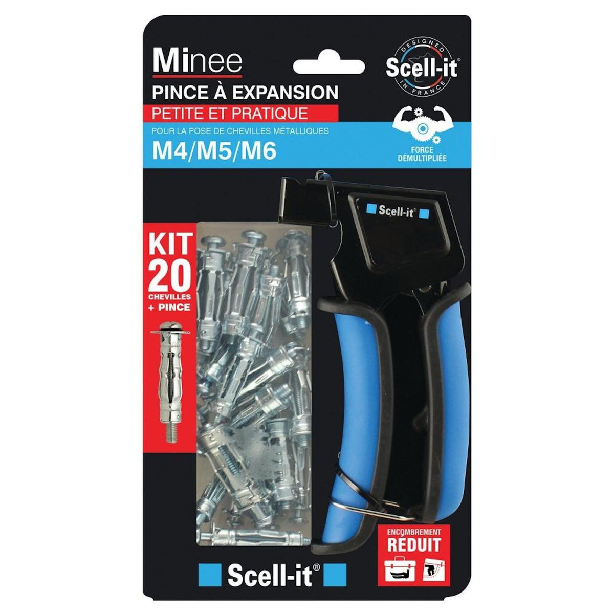 SCELL-IT Kit pince et chevilles en metal 1 a expansion SCELL-IT x L.35 mm