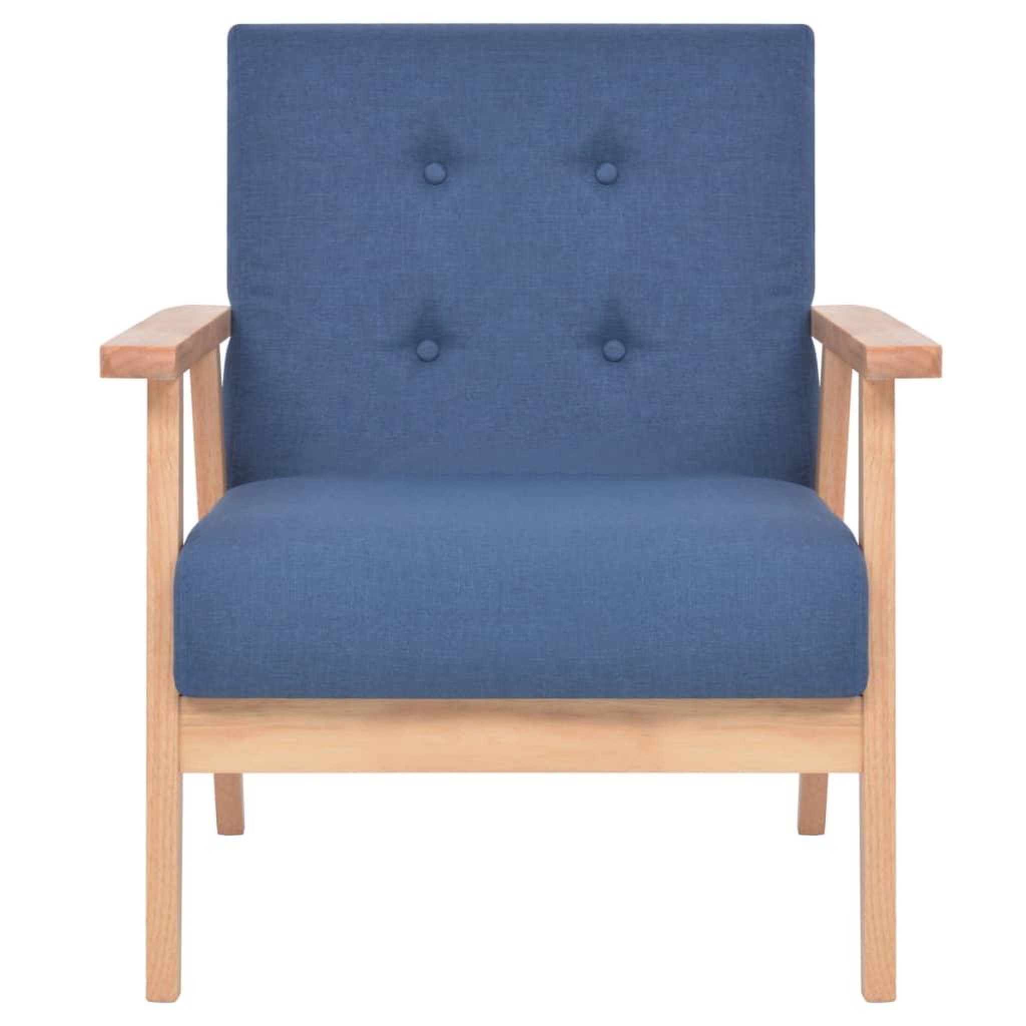 Voir la diapositive 2 : VIDAXL Fauteuil Bleu Tissu