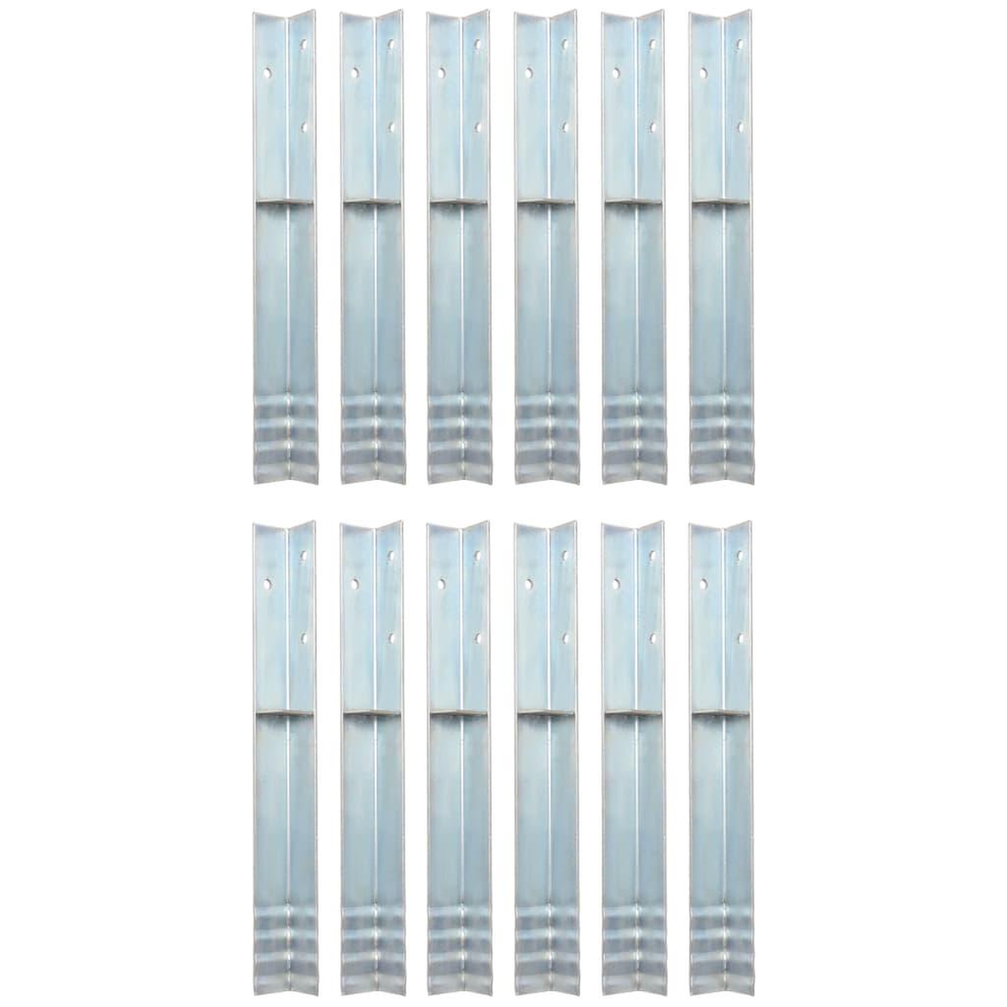 Voir la diapositive 1 : VIDAXL Piquet de sol en forme de L 12 pcs Acier galvanise 5 x 5 x 50cm
