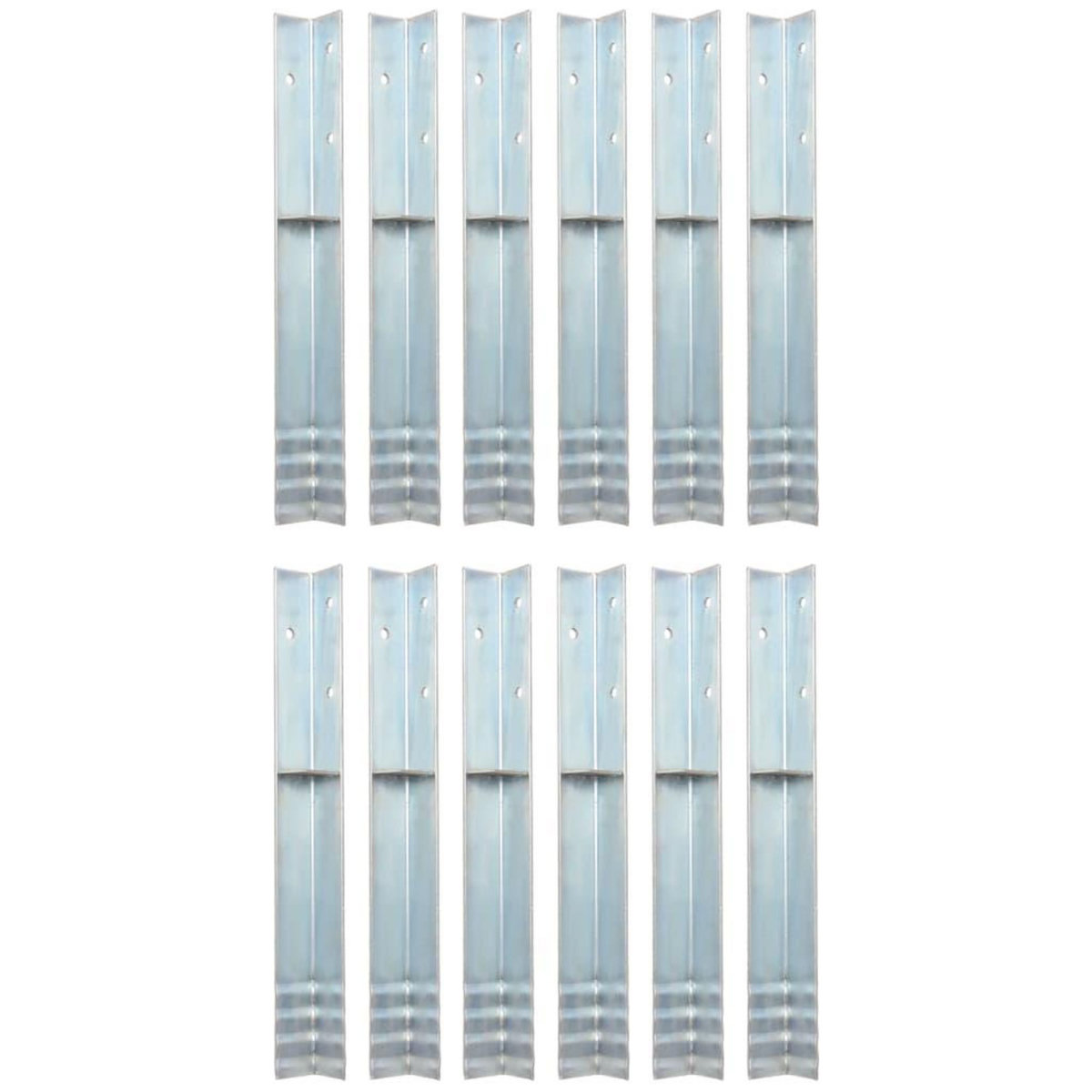 VIDAXL Piquet de sol en forme de L 12 pcs Acier galvanise 5 x 5 x 50cm