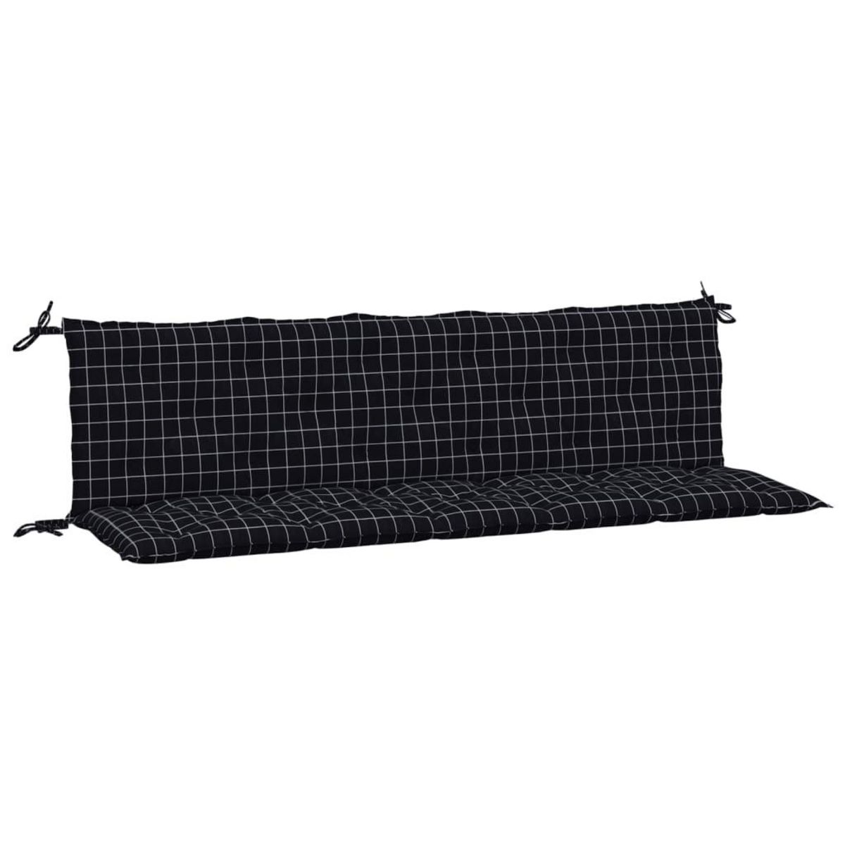 VIDAXL Coussins de banc de jardin lot de 2 motif a carreaux noir