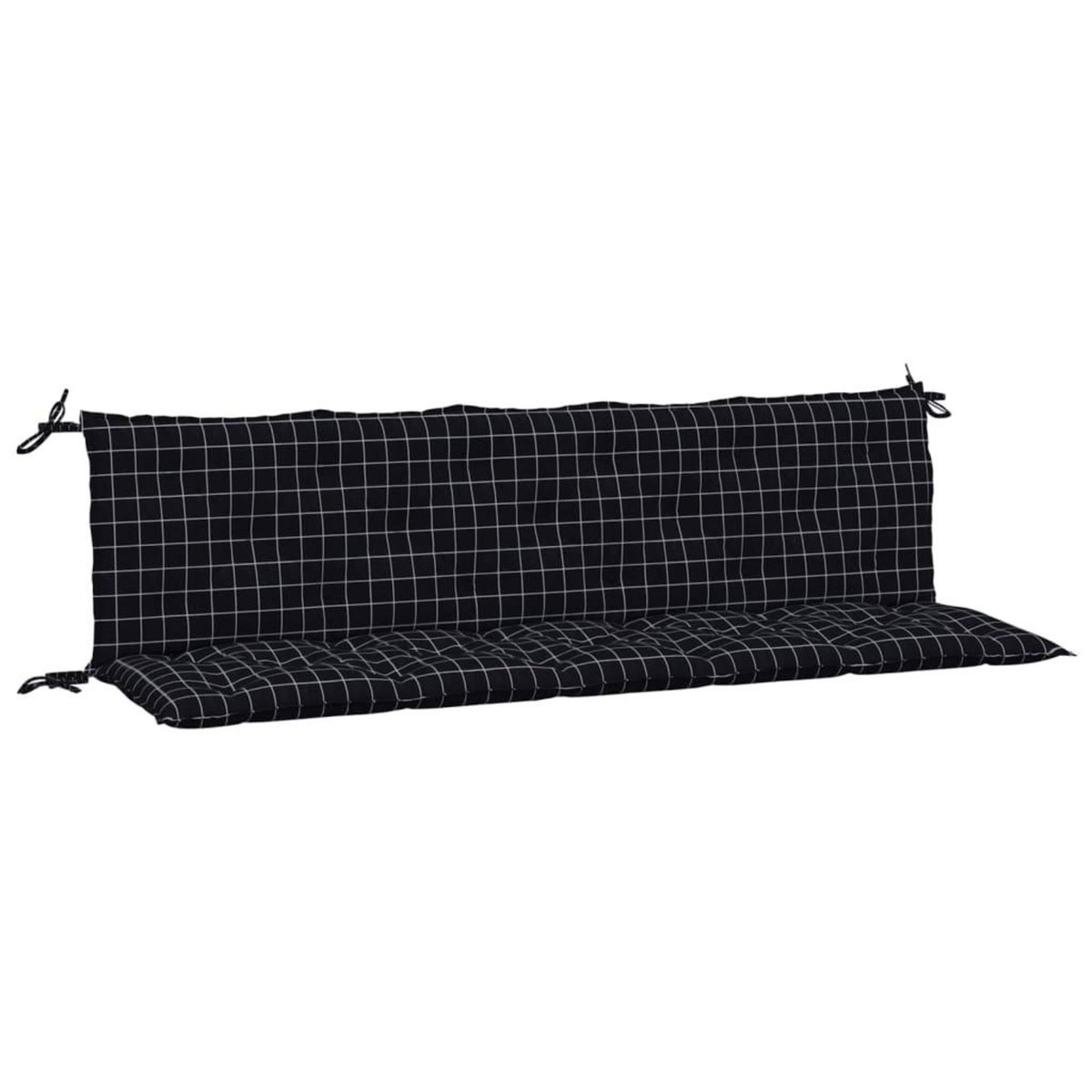 VIDAXL Coussins de banc de jardin lot de 2 motif a carreaux noir