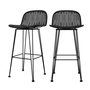 Voir la diapositive 2 : Rendez vous déco Lot de 2 chaises de bar 76 cm en résine tressée marron - Jigani