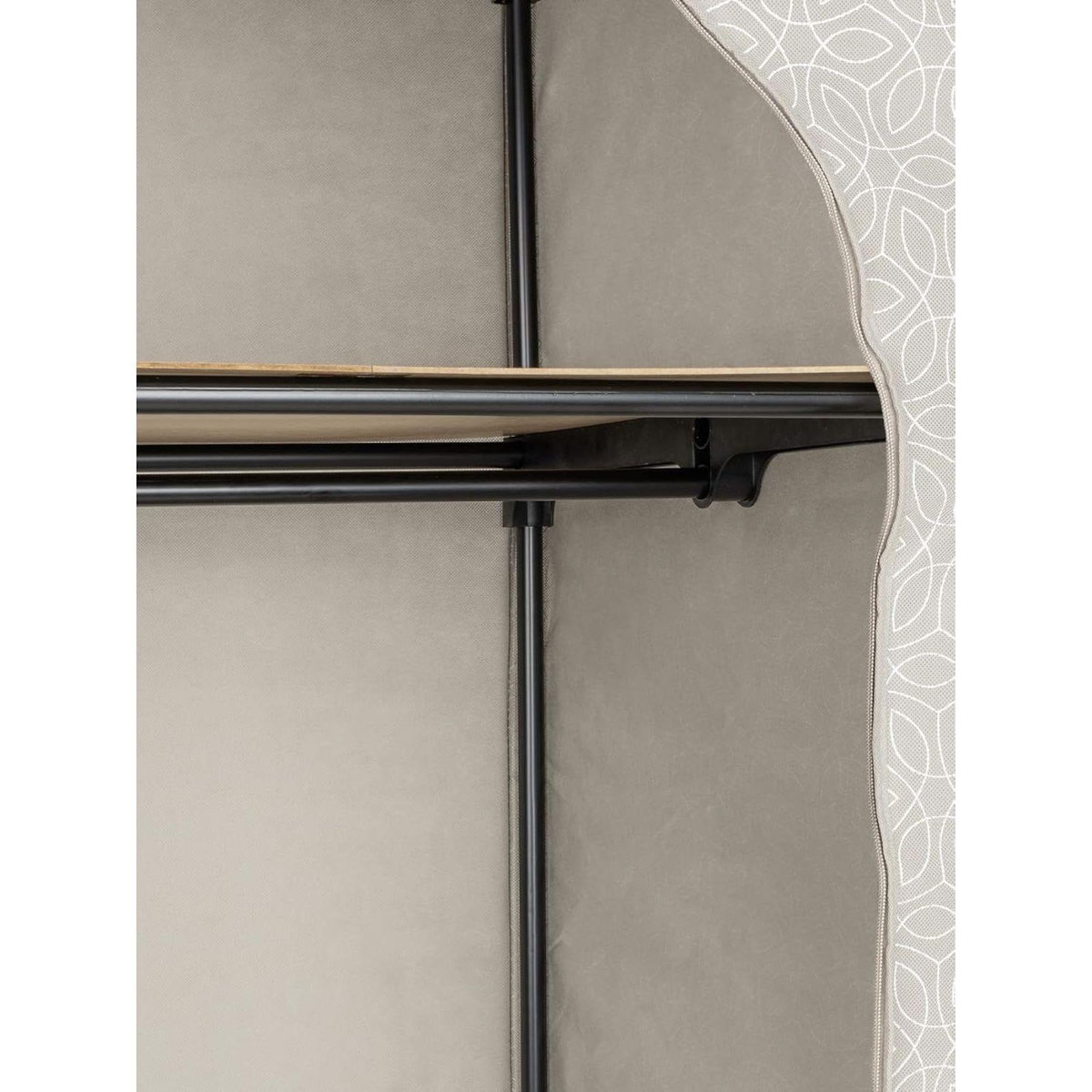 Wenko Armoire penderie 1 étagère en tissu BALANCE - L. 90 x H. 160 cm - Taupe