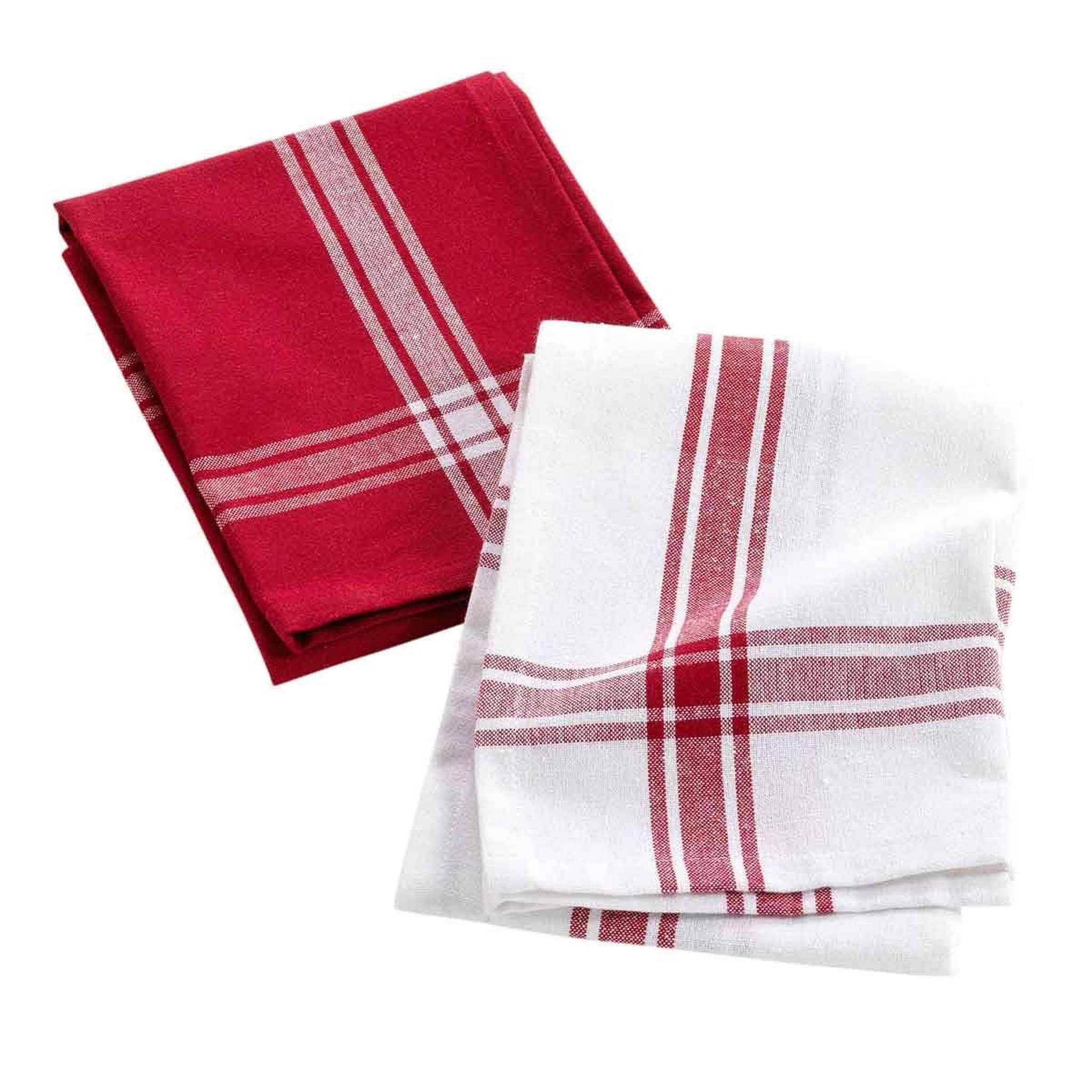 Douceur d'Intérieur Lot de 2 torchons  cuisiline  50x70cm bordeaux