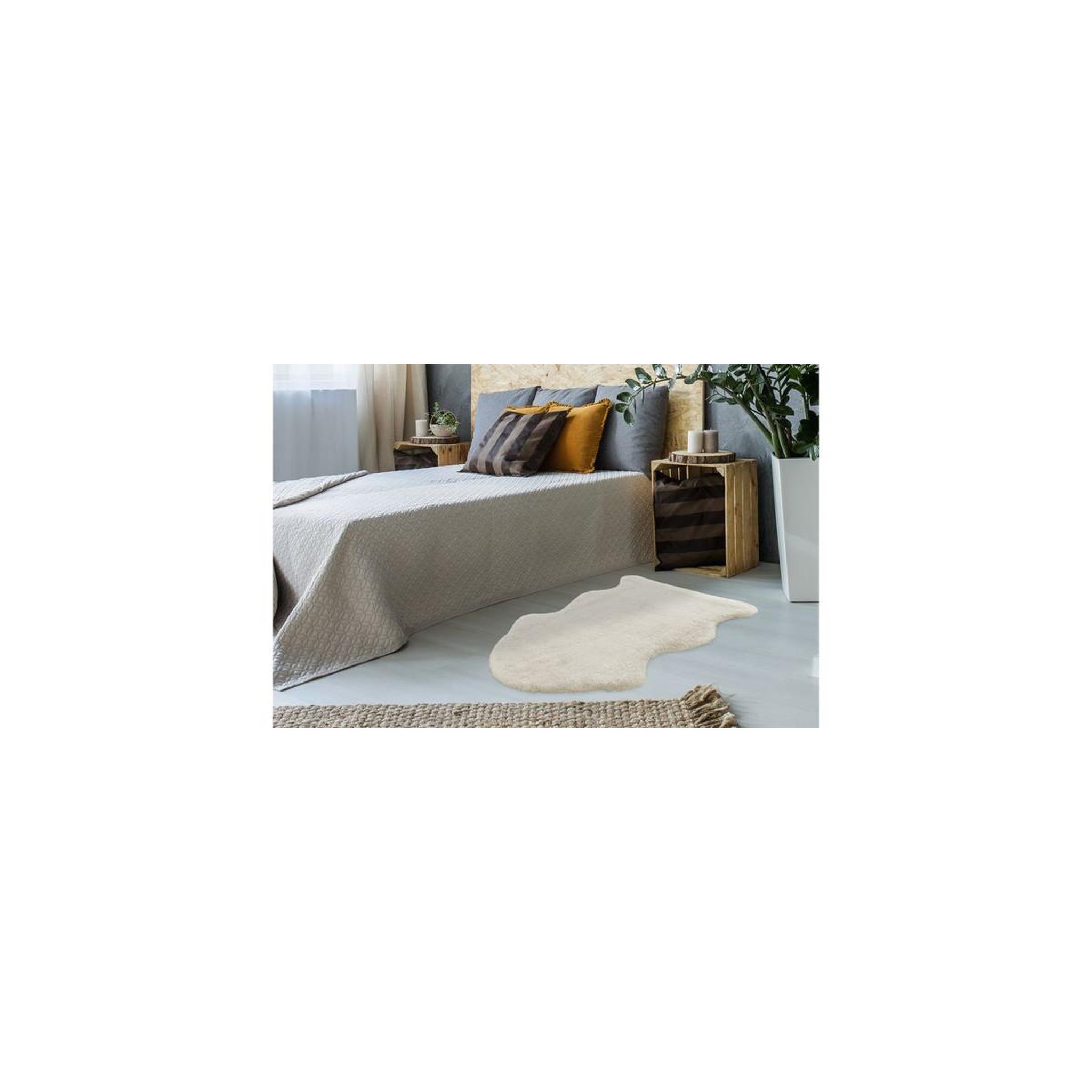 Voir la diapositive 4 : Paris Prix Tapis Imitation Fourrure  Kunda  60x90cm Ivoire