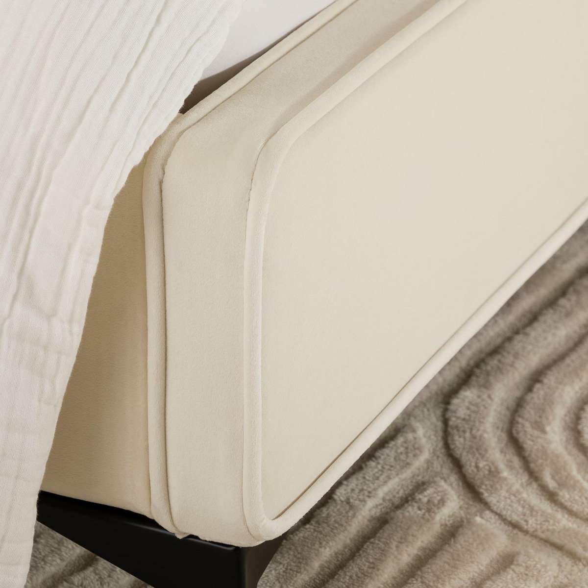 IDIMEX Lit simple RAVELLO 90 x 190 cm, revêtement en tissu