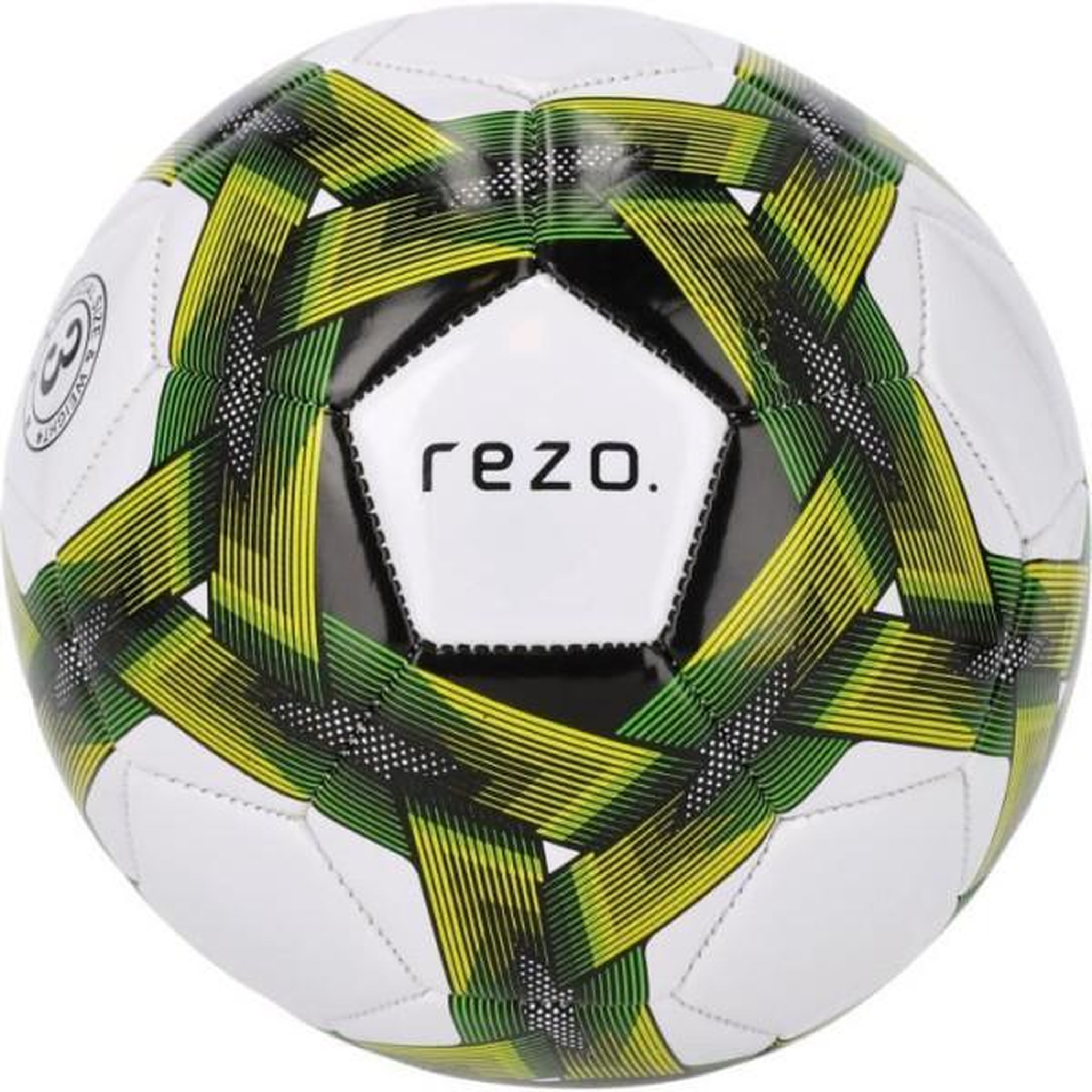 MARKET24 Ballon de football - REZO - PVC - Taille 3 - Jaune bicolore - Résistant