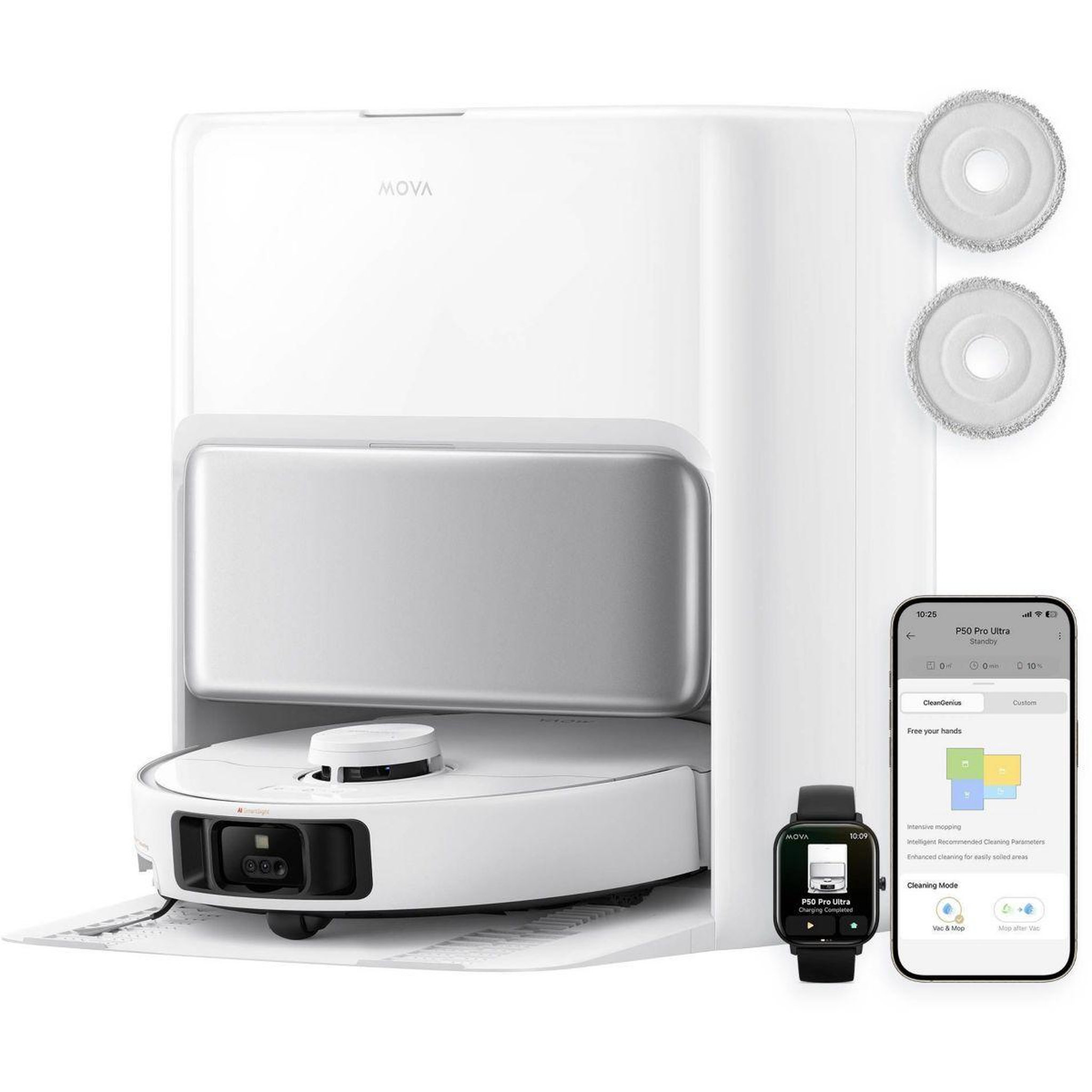 Voir la diapositive 3 : MOVA Robot aspirateur laveur p50 pro ultra