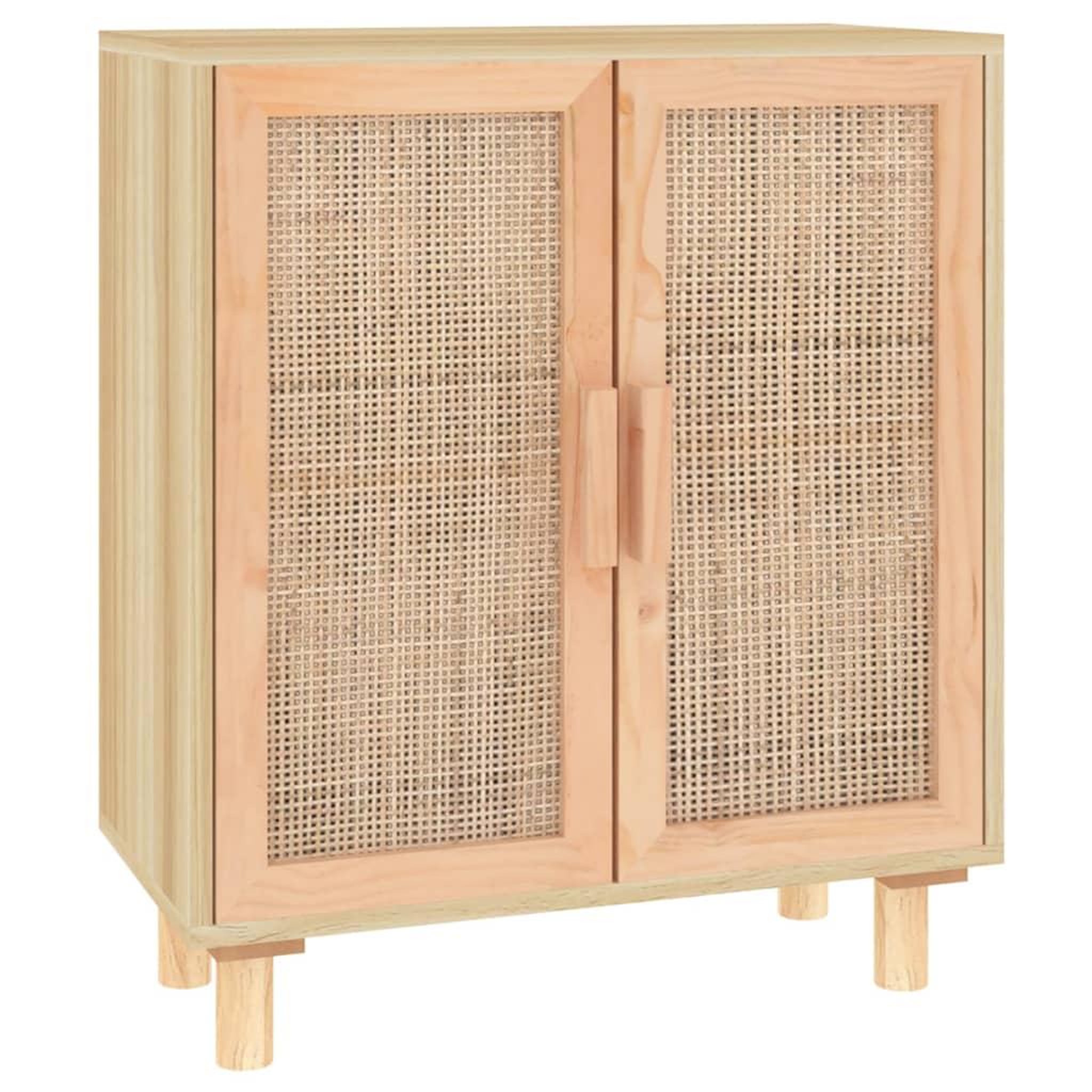 Voir la diapositive 2 : VIDAXL Buffet Marron 60x30x70 cm Bois de pin massif et rotin naturel