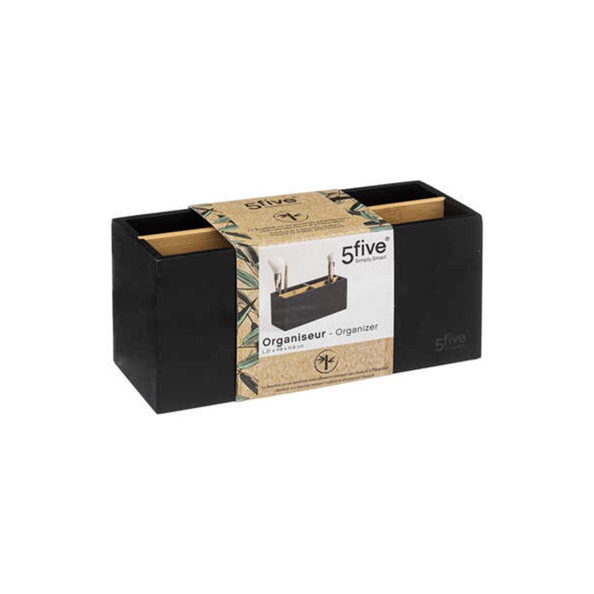 Voir la diapositive 3 : FIVE Organiseur 4 compartiments  natureo  21cm noir