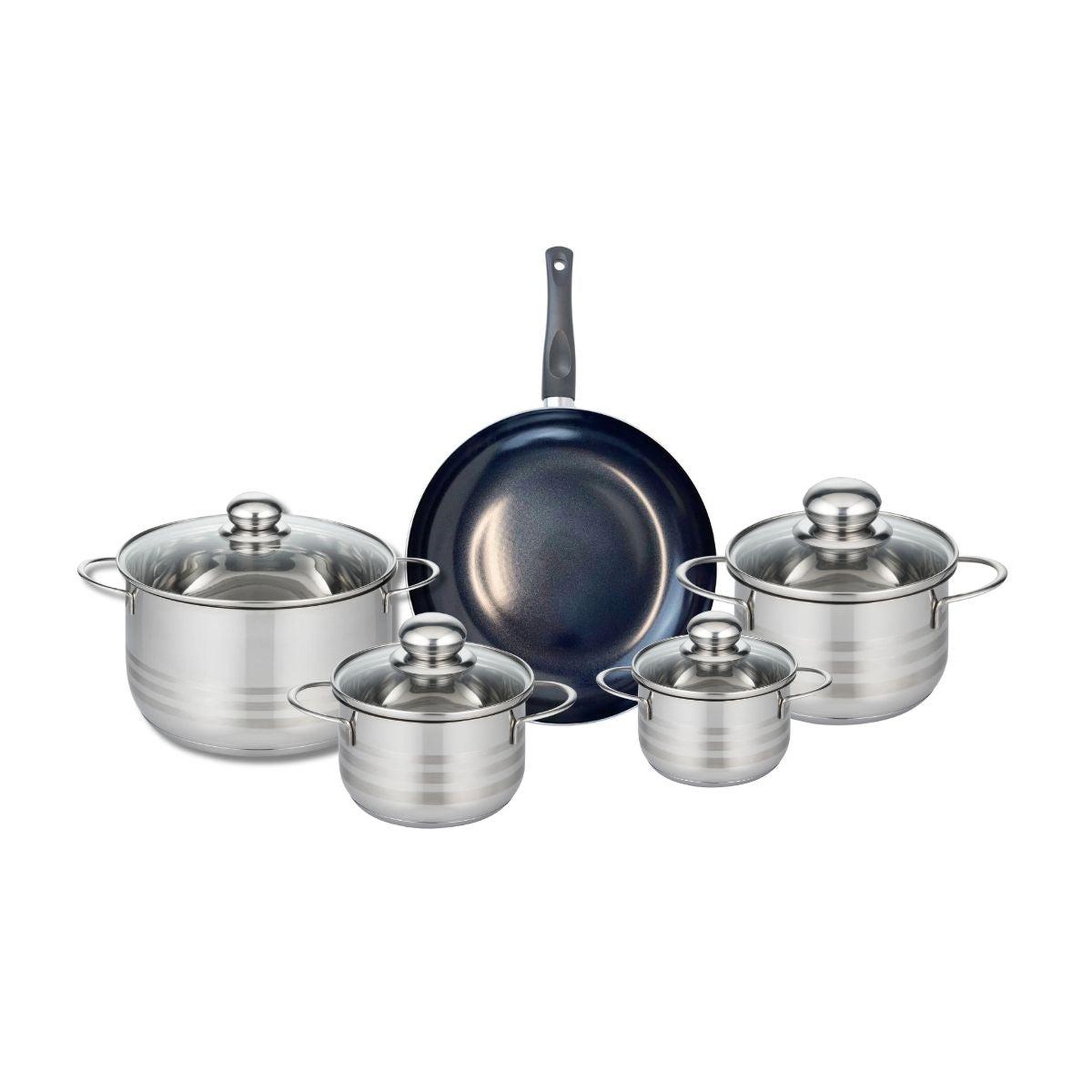 ELO Ensemble de 1 poêle de cuisson 24 cm et 4 faitouts 12, 14, 16 et 20 cm elo prima brillant
