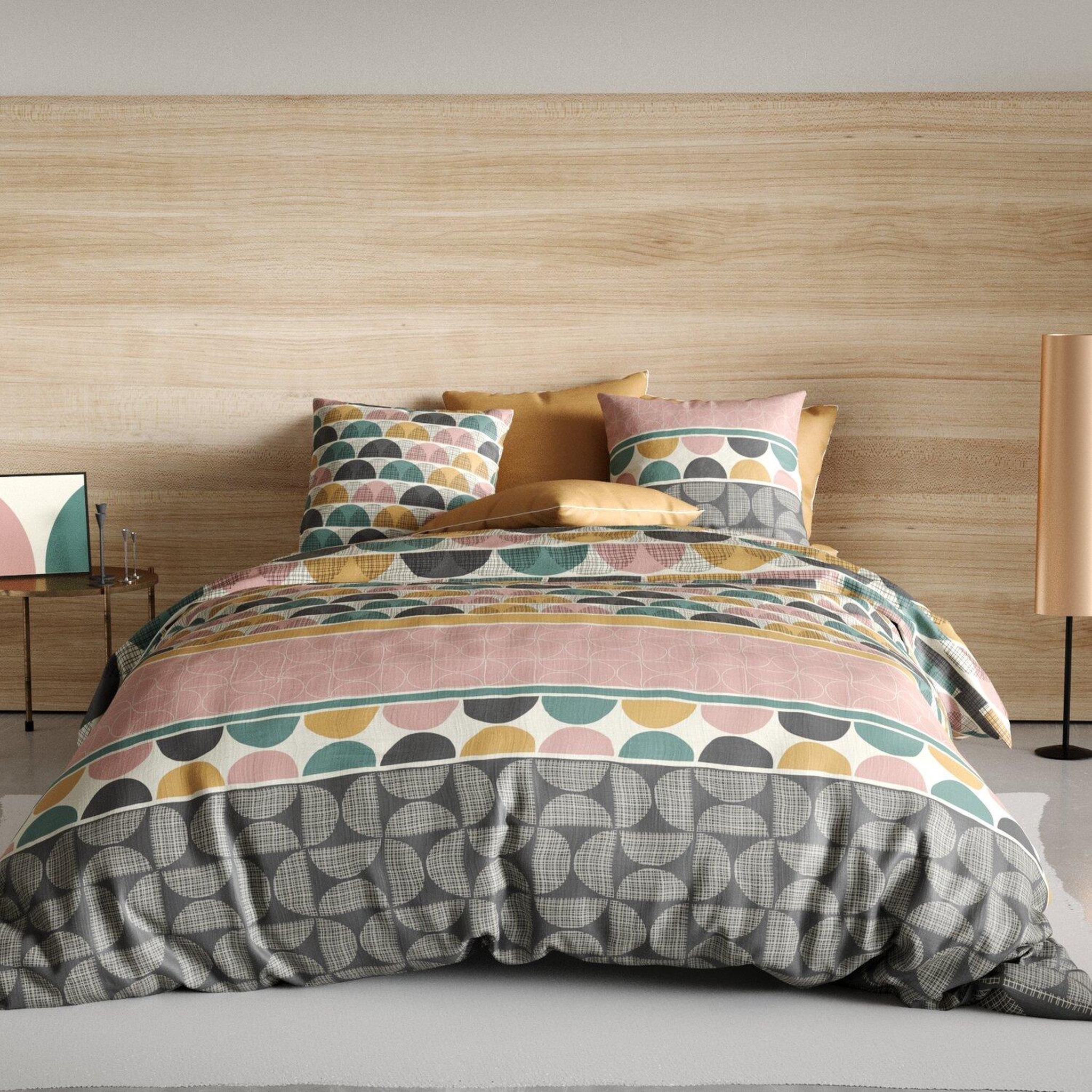 Voir la diapositive 1 : ATELIER DU COTON Parure housse de couette 100% coton 57fils thanos