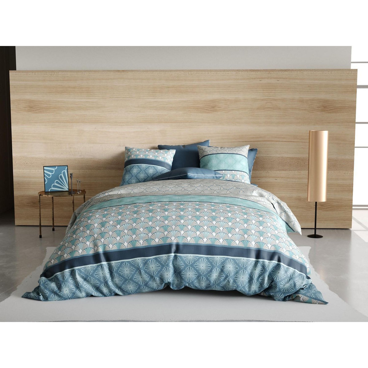 ATELIER DU COTON Parure housse de couette 3pcs 100% coton 57fils -zircon