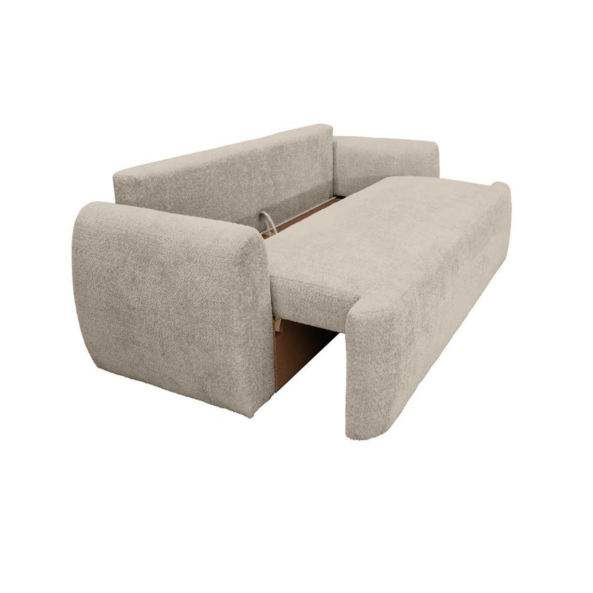 Voir la diapositive 3 : BEST MOBILIER Mahina - canapé droit 3 places - convertible avec coffre - en tissu bouclette