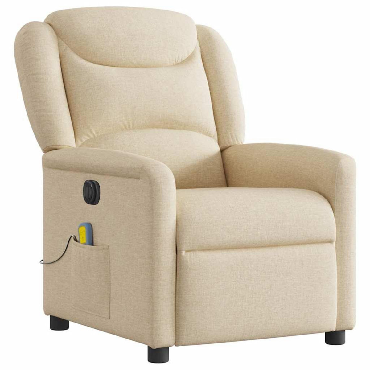 VIDAXL Fauteuil inclinable de massage electrique creme tissu