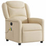 Voir la diapositive 4 : VIDAXL Fauteuil inclinable de massage electrique creme tissu