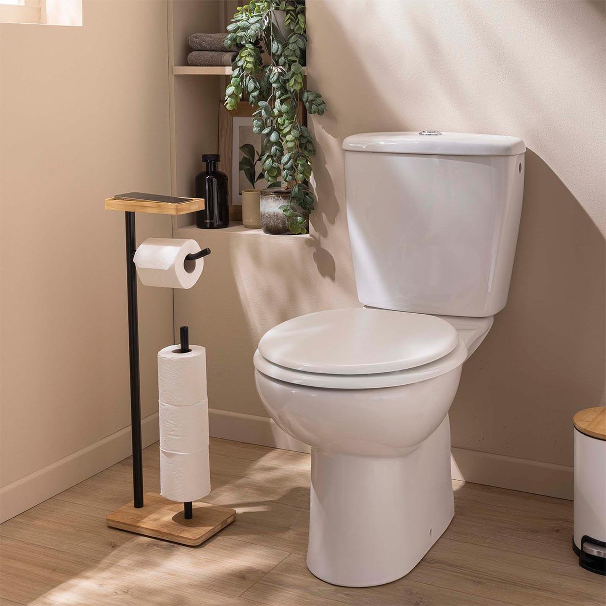 Voir la diapositive 3 : Douceur d'Intérieur Dérouleur papier wc en bambou  filano  65cm noir & naturel