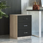 Voir la diapositive 2 : Paris Prix Table de Chevet 3 Tiroirs  Pearlie  61cm Naturel & Noir