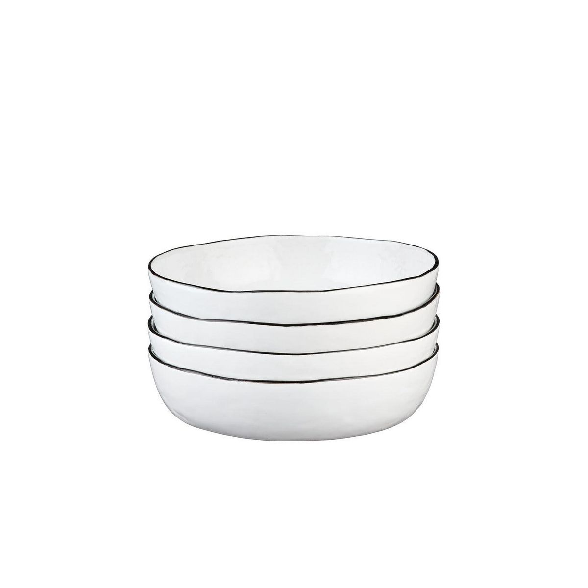 BJORN Assiette creuse PURE Ø21,5cm - 4 pièces - Blanc Neige