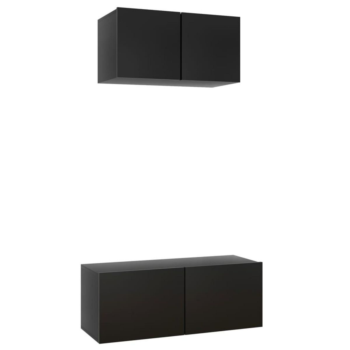 VIDAXL Ensemble de meuble TV 2 pcs Noir Bois d'ingenierie
