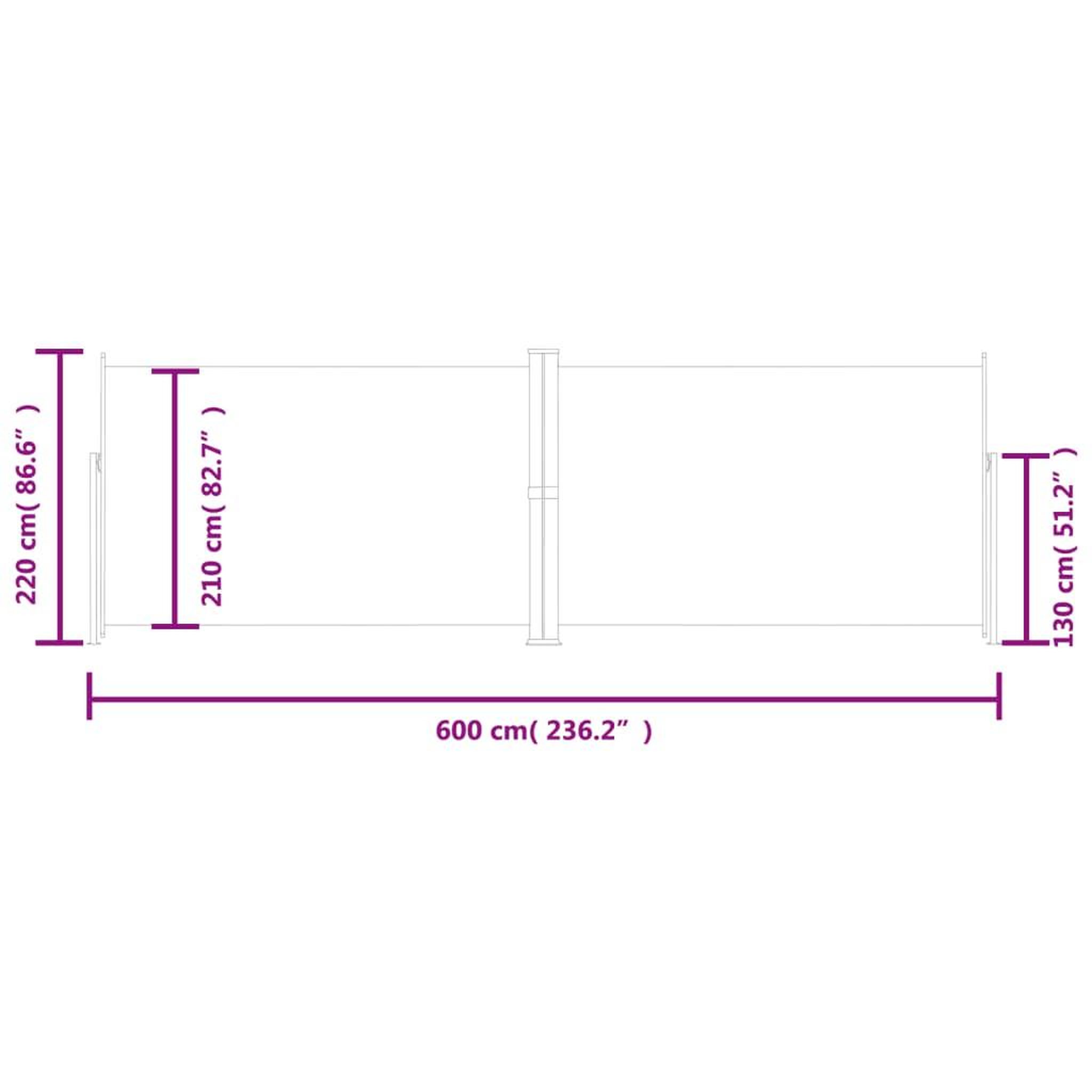 Voir la diapositive 6 : VIDAXL Auvent lateral retractable Bleu 220x600 cm