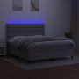 Voir la diapositive 4 : VIDAXL Sommier a lattes de lit et matelas et LED Gris clair 180x200 cm