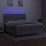 Voir la diapositive 4 : VIDAXL Sommier a lattes de lit et matelas et LED Gris clair 180x200 cm