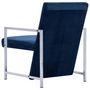 Voir la diapositive 5 : VIDAXL Fauteuil avec pieds chromes Bleu Velours
