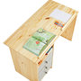 Voir la diapositive 5 : IDIMEX Bureau enfant KEVIN, en pin massif, 3 tiroirs et plateau inclinable