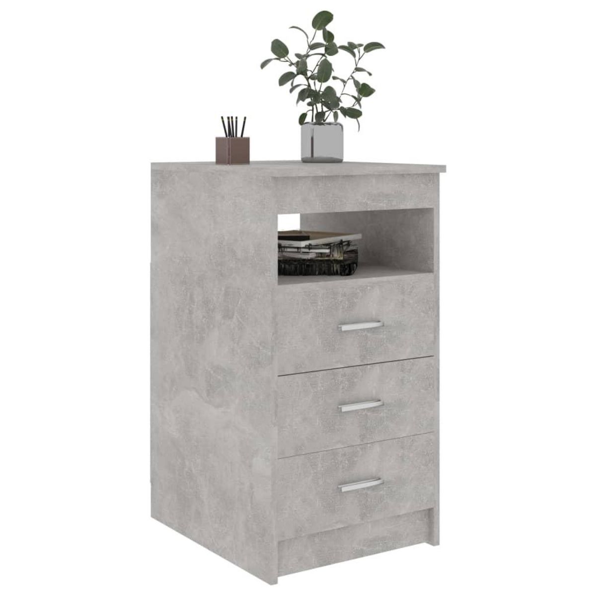 VIDAXL Armoire a tiroirs Gris beton 40x50x76 cm Bois d'ingenierie
