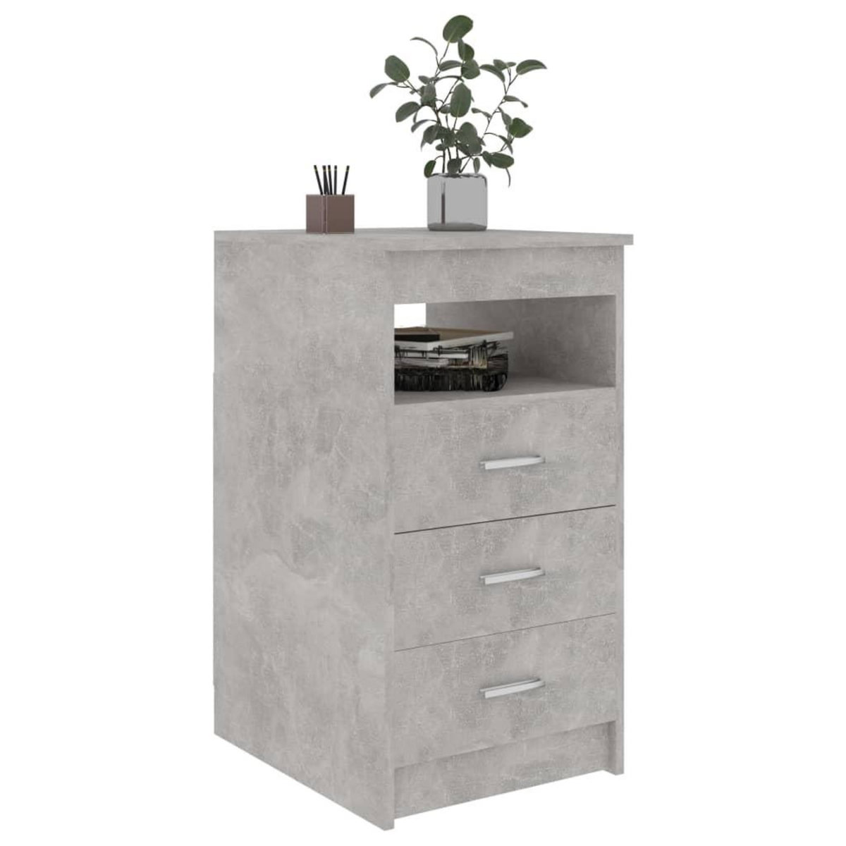 VIDAXL Armoire a tiroirs Gris beton 40x50x76 cm Bois d'ingenierie