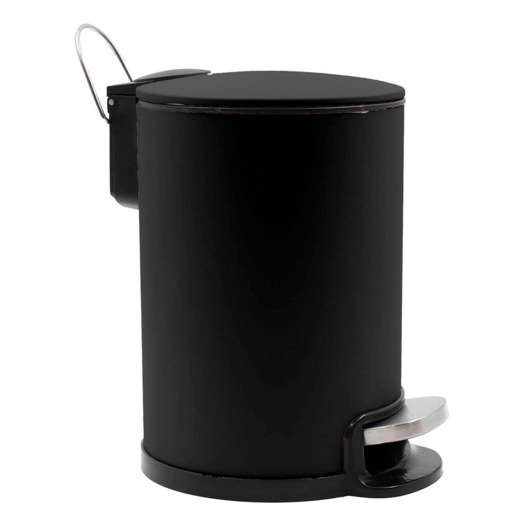 Douceur d'Intérieur Poubelle de salle de bain en métal  metaline  3l noir